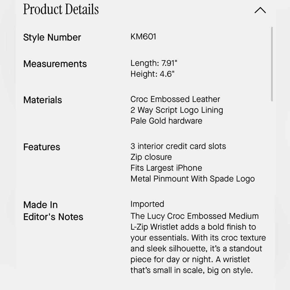 ♠️Kate spade Lucy Croc Embossed Medium L-Zip Wristlet
